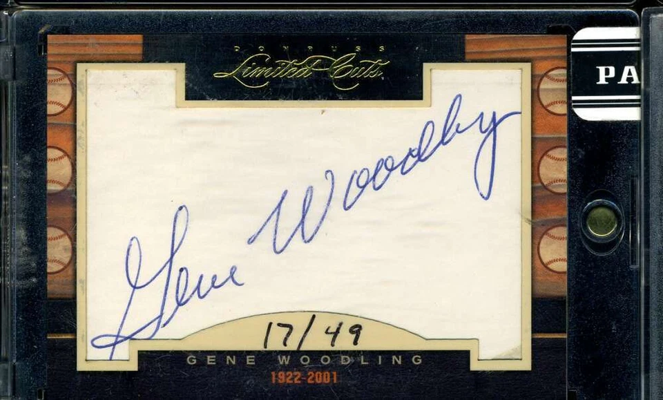 Gene Woodling Panini Coa Signed 2011 Panini Limited Cuts Autograph - Image 1 of 1