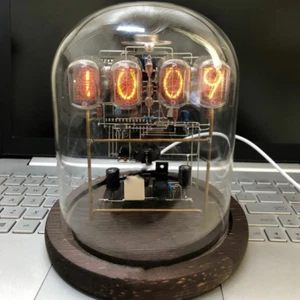 Classic Vintage IN-12 Nixie Tube Clock Kit DIY / Unassembled W/ Round Glass Case - Picture 1 of 8