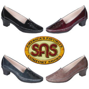 $179 SAS Sonyo Comfort Slip On  Low Heels Pumps Patent Leather