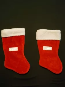 Weihnachten rot weiß Strümpfe passend Papa & Mama Mama Weihnachtsdeko 2 Stück - Bild 1 von 6