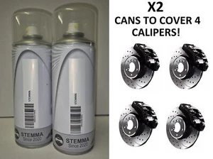 BLACK BRAKE CALIPER AEROSOL PAINT HIGH TEMPERATURE STEMMA® X2 - Picture 1 of 8