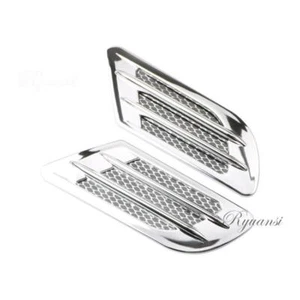 Chrome Car Bonnet Air Flow Intake Side Fender Vent Moulding Trim Decals Sticker - Bild 1 von 5