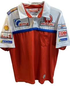 Official Ducati Racing Team Polo Shirt Pramac XL embroidered Logo's Shell Gas - Picture 1 of 12