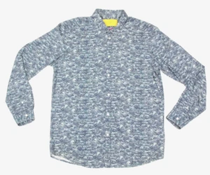 LIBERTY London x JOURNAL 01:6 Men's Blue Ocean Waves Print Cotton Shirt XL 701 - Picture 1 of 4