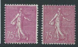 FRANCIA 1932 SG423a 75c brt magenta seminatrice TII leggermente m//m TI per comp. Gatto 1000€ - Foto 1 di 2