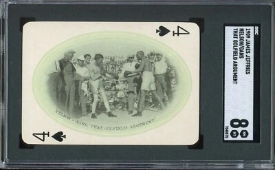 1909 James Jeffries Playing Card 4 Spd Nelson-Gan That Golfield Argument SGC 8 - Image 1 of 2