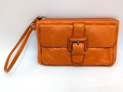 Hobo International Bolso sin asas Muñequera Organizador Billetera Cuero Naranja Castaño Rojizo Foto 1 de 4