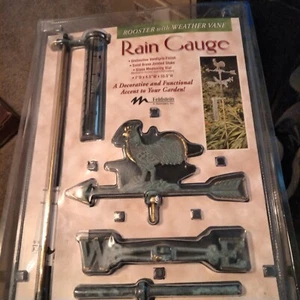 NEW SEALED FELDSTEIN ROOSTER  RAIN GAUGE & WEATHER  VANE-VERDIGIS FINISH - Picture 1 of 6