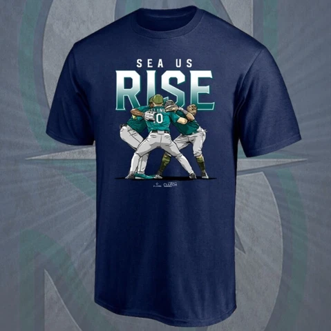 SEA Us Rise Seattle Marinners Basbeball Sport T-shirt For Men Women S-3XL Cover