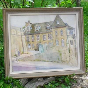 Aquarelle par ROYER " le château " XX e - Imagen 1 de 2