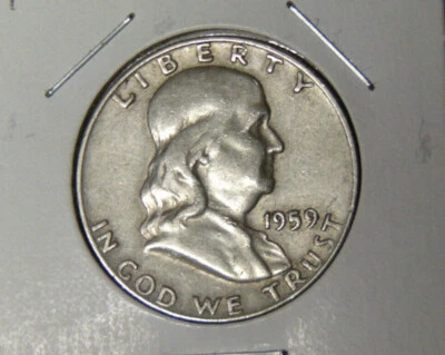 1959-D Franklin Silver Half Dollar Denver Mint Circulated (71121) - Image 1 of 2