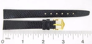 Watchband Gilden GENUINE WILD LIZARD 12 mm 13 mm 14 mm red black regular strap - Picture 1 of 10