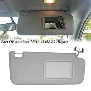 Grey Right Side Sun Visor w Light Wire for Toyota RAV4 2006-2013 74310-42452-B2 - Picture 1 of 9
