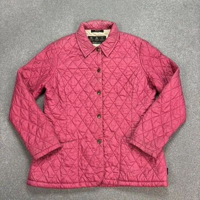 Barbour Jacket Womens Large Pink Quilted Hunting Field Country Coat Lady - Image 1 of 4