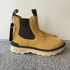Sorel Hi-Line Chelsea Boots Women’s Size 9 Waterproof Suede Ankle Yellow New - Picture 1 of 7