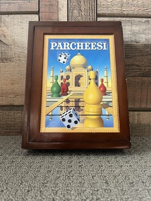 Parcheesi Vintage Game Collection MB Hasbro Wooden Bookshelf Box PLAYED ONCE!!!! - Image 1 of 4