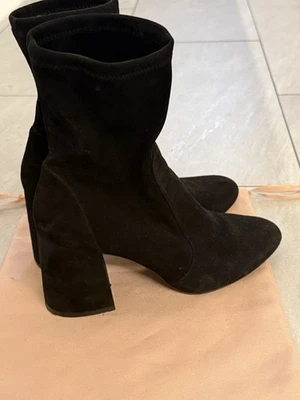 Botas Stuart Weitzman Flareblock — Gamuza Negra Talla 7,5 Foto 1 de 4