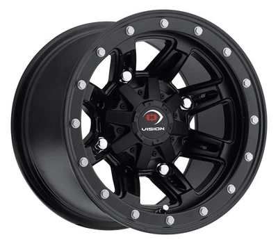12x8 Vision 550 Five-Fifty Matte Black UTV Wheels 4x137 (-10.2mm) Set of 4 - Image 1 of 4