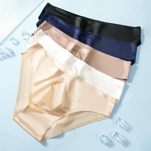 Ultra Thin Seamless Low Rise Mens Briefs Ice Silk Underwear Quick Drying - Picture 1 of 17