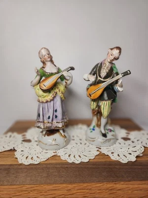 Vintage Orion China Made in Occupied Japan Mandolin Players Male/Female - Image 1 of 4