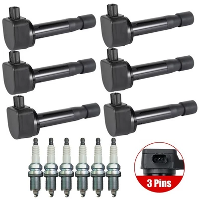 UF603 6pcs Ignition Coil & Spark Plug For 2009-2015 Honda Pilot Acura TL 3.5L - Image 1 of 4