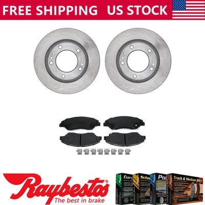 Kit de rotores de freno delanteros + pastillas metálicas y herrajes para Kia Sportage 1998-2002 Foto 1 de 4