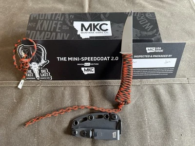 🔥Montana Knife Company MKC 🔥 Mini Speedgoat 2.0 Orange & Black Magnacut🔥 - Image 1 of 4