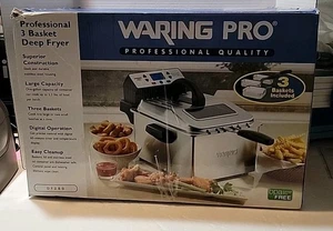 Waring Pro Professional 3 Basket Deep Fryer 4 Qt Digital DF280 Stainless Steel - Picture 1 of 8