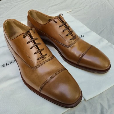 NIB $995 Salvatore Ferragamo Fermin Oxford Calfskin Leather Lace up Shoes 9E - Image 1 of 4