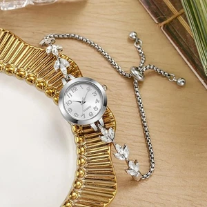 Elegant Women’s Quartz Watch with Rhinestone Bracelet – Girls Gift, No Box - Picture 1 of 31