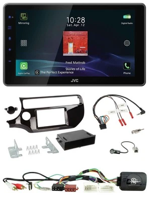 JVC DAB Lenkrad Bluetooth USB Autoradio für Kia Rio UB ab 03/2015 piano schwarz - Bild 1 von 4