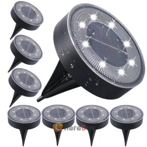 1-8 Pack LED Solar Disk Lights Outdoor Pathway In-ground Night Light Waterproof - Picture 1 of 23