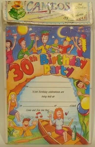 30th Birthday Party Invitations Celebration 20 Sheets With Envelopes Unisex - Picture 1 of 2