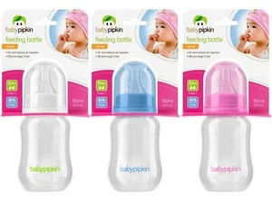 Baby Bottles Feeding 2 x 150ml BPA Free Curve Shaped Milk Babies Utensil Water - Picture 1 of 8