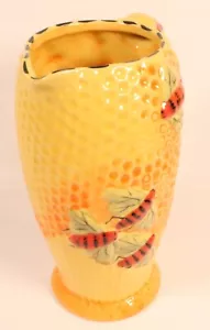 VINTAGE Bees Honeycomb Pitcher Staffordshire Cottage Ware Yellow Orange A25 SP - Picture 1 of 10