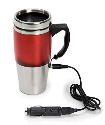 Frasco de taza de viaje con calefacción de acero inoxidable USB automático con carga para automóvil y USB-rojo/16 oz Foto 1 de 4
