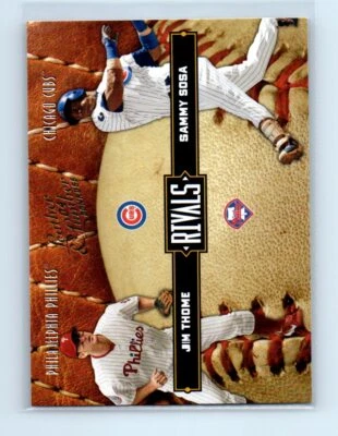 2004 Donruss Leather & Lumber Rivals /2499 Jim Thome Sammy Sosa #LLR-40 HOF - Image 1 of 2