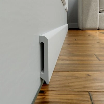 INSPIRUM Zócalo Blanco 10 x 1,4 cm LCL-02 Zócalo Moderno Impermeable 1 Metro Largo