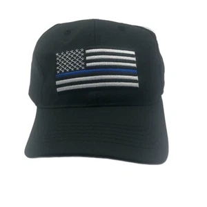 American Flag Back Adjustable Hat Black Thorogood Logo one size Thin Blue Line - Picture 1 of 10
