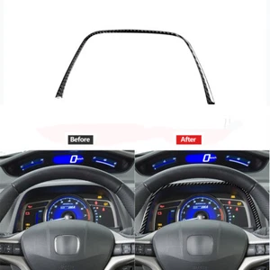 Carbon Fiber Speedmeter Upper Decorative Trim Cover For Honda Civic 8th 2006-11 - Picture 1 of 12