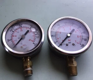 Lot Of 2 Pressure Gages, One Used, One Looks To Be New - Picture 1 of 9