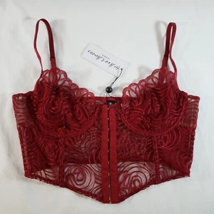 Victoria's Secret For Love and Lemons After Dark Bustier groß weinrot transparent - Bild 1 von 10