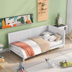 NEW Twin Size Wood Daybed/Sofa Bed,White - Picture 1 of 10