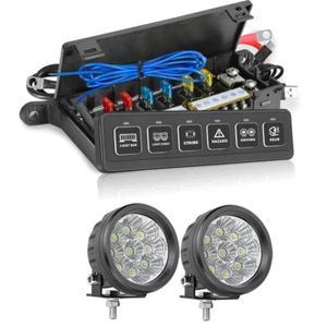 Wireless 6 Gang Switch Panel LED Light Bar Circuit Control Box Car &Round Lights - Foto 1 di 22