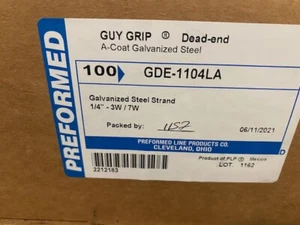 (CASE OF 100) PREFORMED GUY-GRIP, GDE-1104LA, Dead-ends 1/4 in. - Picture 1 of 1