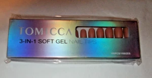 OMICCA Short Gel Nail Tips, 180Pcs Coffin Press on Nails Colored Natural Tips - Picture 1 of 2