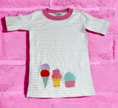 Top de pijama rosa Hanna Andersson talla 120 EE. UU. 6-7 helado algodón orgánico ropa de dormir Foto 1 de 4