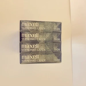 Maxell VHS Video Cassette 6 Horas Grado Estándar T-120 Cintas en Blanco Sellado Paquete de 4 - Imagen 1 de 5