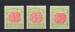 Australia 1938 Postage Due 1/2d, 4d and 6d SG D112, D116 And D117 MH - Picture 1 of 1