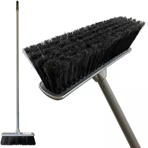 Soft Indoor Broom Long Handled Sweeper Sweeping Brush Floor Cleaning Kitchen - Picture 1 of 12